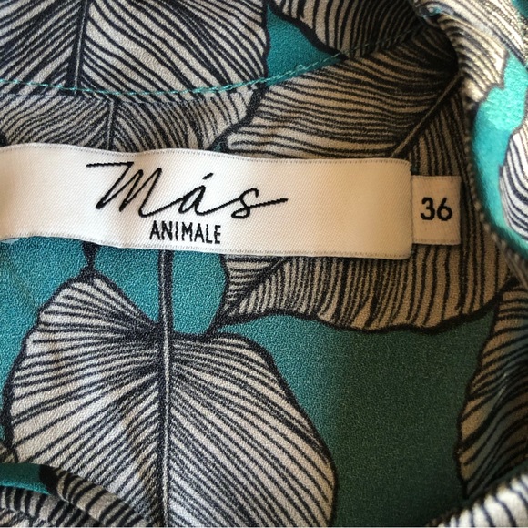 Mas Animale Overall Romper Women’s Size 36(XS/S) Green/Gray Long Flared Sleeves - Picture 7 of 16